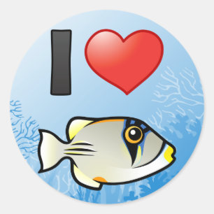 Pegatina Redonda Me encanta el Picasofish árabe