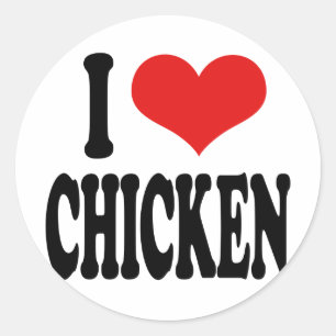 Pegatina Redonda Me encanta el pollo