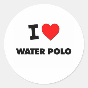 Pegatina Redonda Me encanta el polo de agua
