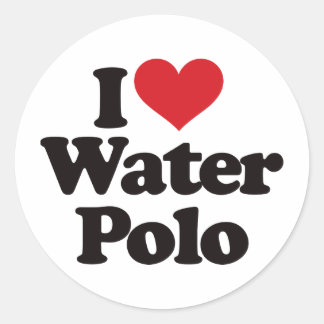 Pegatina Redonda Me encanta el polo de agua