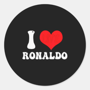 Pegatina Redonda Me encanta el primer nombre de Ronaldo Groovy Pers