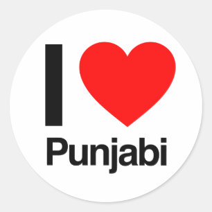 Pegatina Redonda me encanta el punjabi