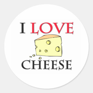 Pegatina Redonda Me Encanta El Queso