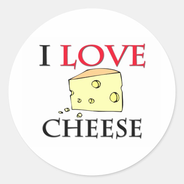 Pegatina Redonda Me Encanta El Queso (Anverso)