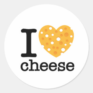 Pegatina Redonda Me Encanta El Queso