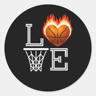 Pegatina Redonda Me Encanta El Regalo De Amante De Baloncesto Para 
