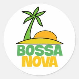 Pegatina Redonda Me encanta el regalo de Bossa Nova para los amante