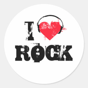 Pegatina Redonda Me encanta el rock