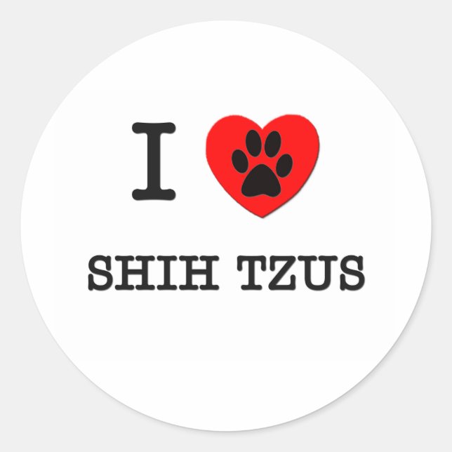 PEGATINA REDONDA ME ENCANTA EL SHIH TZUS (Anverso)