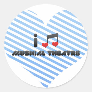 Pegatina Redonda Me encanta el teatro musical