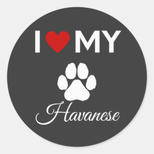 Pegatina Redonda Me encanta el texto de mi personalizado de perro d