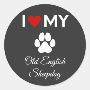 Pegatina Redonda Me encanta el texto de mi personalizado de perro p
