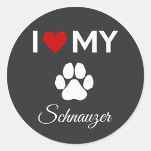 Pegatina Redonda Me encanta el texto de mi personalizado de perro S