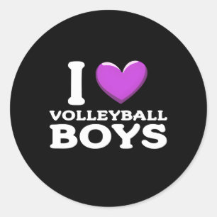 Pegatina Redonda Me encanta el voleibol