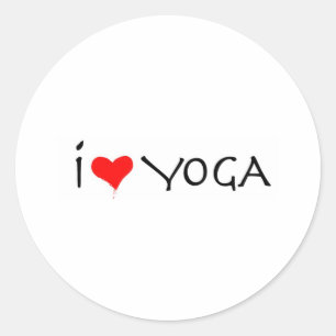 Pegatina Redonda me encanta el yoga