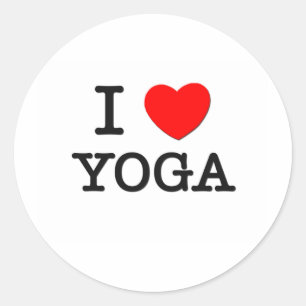 Pegatina Redonda Me encanta el yoga