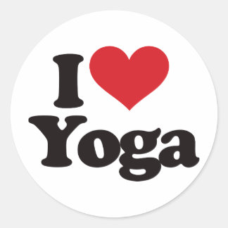 Pegatina Redonda Me encanta el yoga