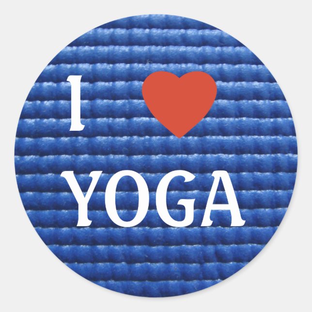 Pegatina Redonda Me encanta el yoga (Anverso)