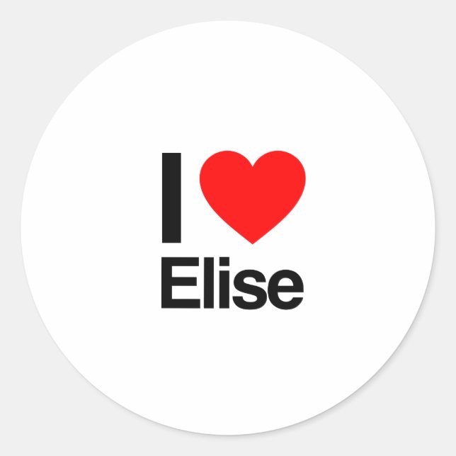 Pegatina Redonda me encanta elise (Anverso)