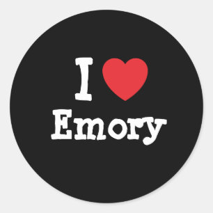 Pegatina Redonda Me encanta Emory corazón personalizado personaliz