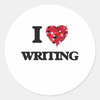 Pegatina Redonda Me Encanta Escribir