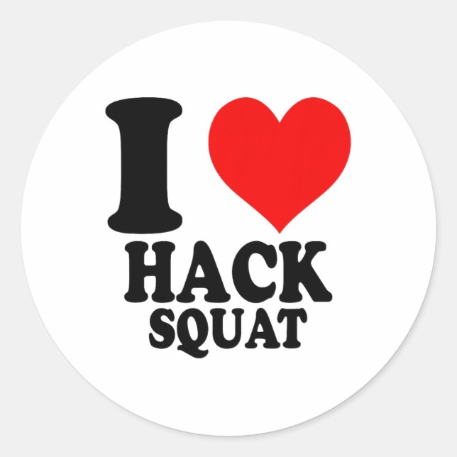Pegatina Redonda Me encanta Hack Squat  (Anverso)
