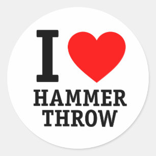 Pegatina Redonda Me encanta Hammer Throw