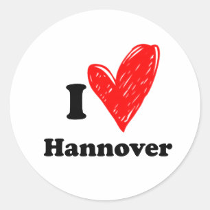 Pegatina Redonda Me encanta Hannover