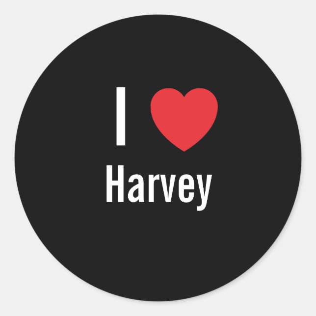 Pegatina Redonda Me encanta Harvey (Anverso)