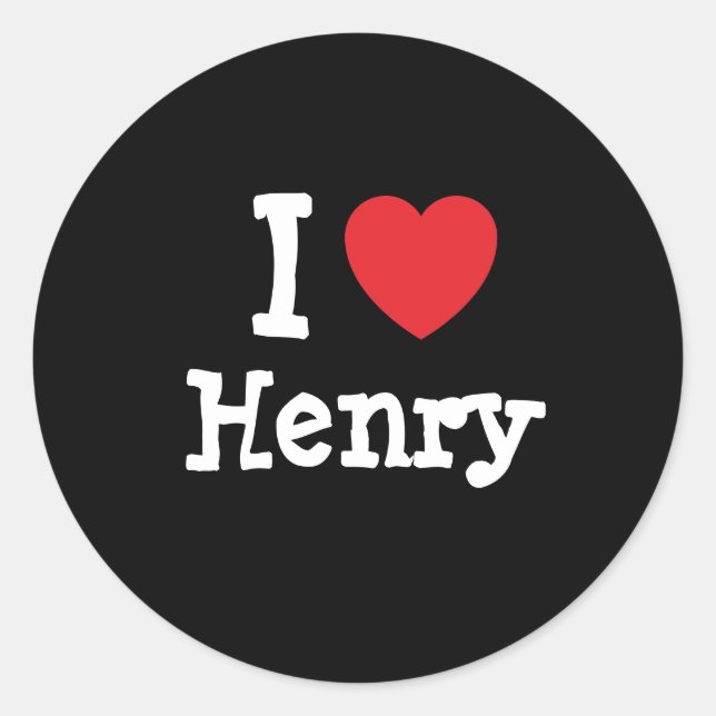 Pegatina Redonda Me encanta Henry heart T-Shirt (Anverso)