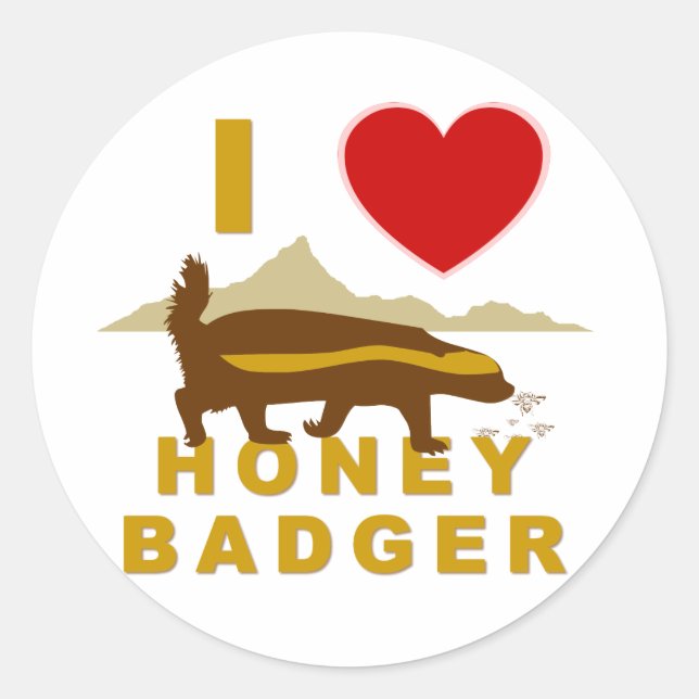 PEGATINA REDONDA ME ENCANTA HONEY BADGER (Anverso)
