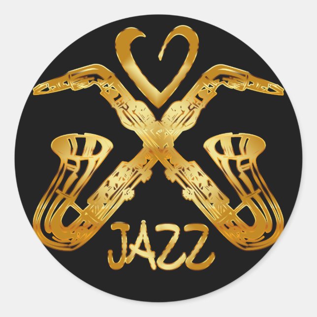 PEGATINA REDONDA ME ENCANTA JAZZ (Anverso)