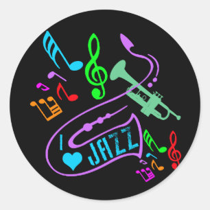 PEGATINA REDONDA ME ENCANTA JAZZ