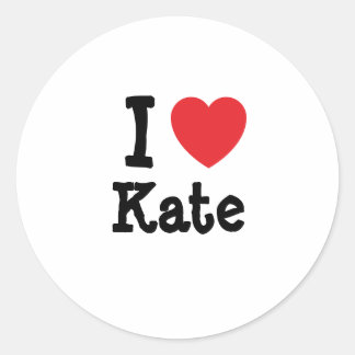 Pegatina Redonda Me encanta Kate heart T-Shirt