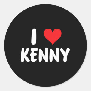 Pegatina Redonda Me encanta Kenny - Corazón - Nombre