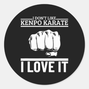 Pegatina Redonda Me encanta Kenpo Karate Divertido Orgulloso Kenpo 
