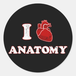 Pegatina Redonda me encanta la anatomía