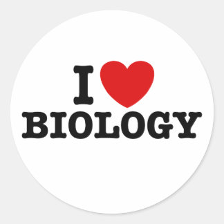 Pegatina Redonda Me encanta la biología