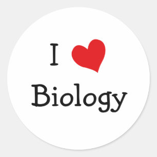 Pegatina Redonda Me encanta la biología