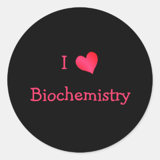 Pegatina Redonda Me encanta la bioquímica