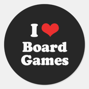 Pegatina Redonda Me encanta la camiseta de juegos de mesa