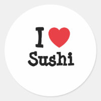 Me encanta la camiseta del corazón del sushi