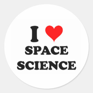 Pegatina Redonda Me encanta la ciencia espacial