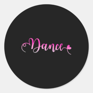 Pegatina Redonda Me encanta la danza - bailando Chica Ballerina