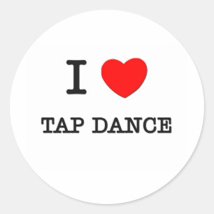 Pegatina Redonda Me encanta la danza Tap