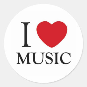 Pegatina Redonda Me encanta la música