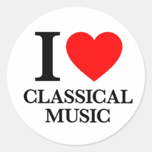 Pegatina Redonda Me encanta la música clásica