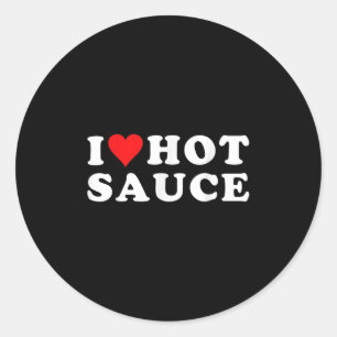 Pegatina Redonda Me Encanta La Salsa Caliente Día de San Valentín G