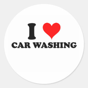 Pegatina Redonda Me Encanta Lavar Coches