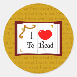 Pegatina Redonda Me Encanta Leer